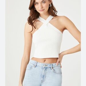 Women's White Halter Top